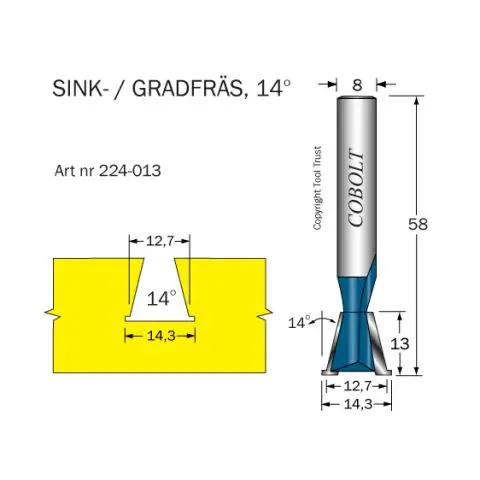 Begränsat antal Cobolt 224-013 Sinkfräs